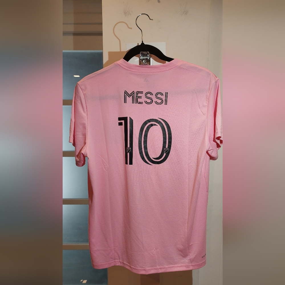 adidas Miami Inter Miami Pink Striped Short Sleeve Tee - Picture 6 of 7
